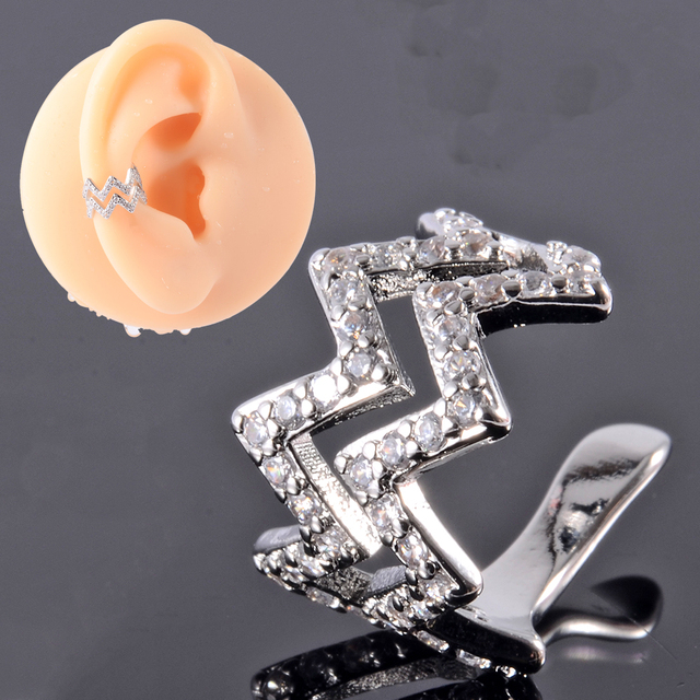 Cz Ear Cuff Ear Helix Cartilage Conch Fake Piercing Jewelry Adjustable Cz Ear Clip Non Pierced Earrings Conch Cuff Earring