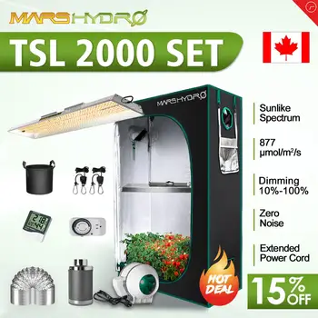 Best Mars Hydro TSL 2000W Led Grow Light And 120x60x180 CM Indoor Tent Filter Timer Hydroponics System Kits For Plants Seed Flower