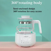 Bouilloire électrique 1,2 L, bouilloire à température contrôlée pour la maison, théière en verre pour le bureau, maintien au chaud automatique, multifonction, 600W 5