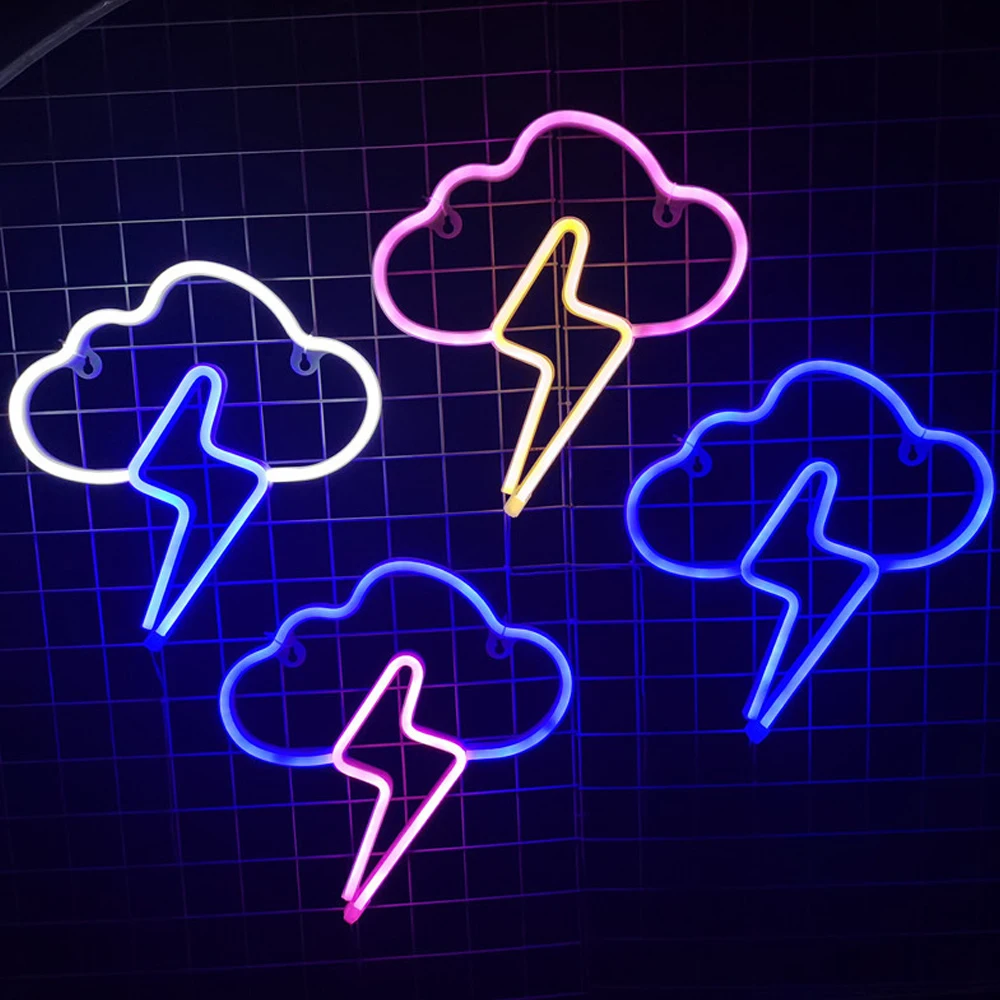 LED Neon Sign Light lightning cloud Hanging Led Strip Wall For DIY Home Party Room Decor Bar Decoration USB | Лампы и освещение