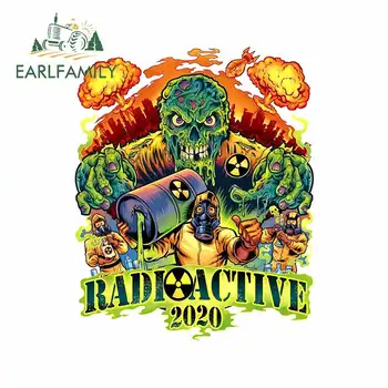 

EARLFAMILY 13cm x 10.7cm for Scary Skeleton Radioactive Windshield Windows Car Stickers Laptop Scratch-proof Decal VAN Graphics