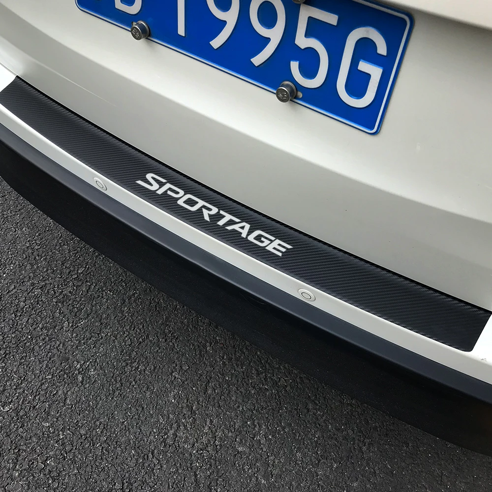 Carbon Car Rear Bumper Stickers For Kia Sportage 3 4 QL Rio 3 4 K2 Optima Sorento Picanto Ceed Forte Cadenza K9 Soul Accessories