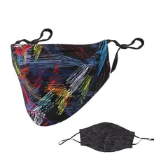 Унисекс летняя ледяная шелковая анти-УФ маска для рта двухсторонняя мультяшная граффити Печать Регулируемая Ушная петля для велоспорта респиратор