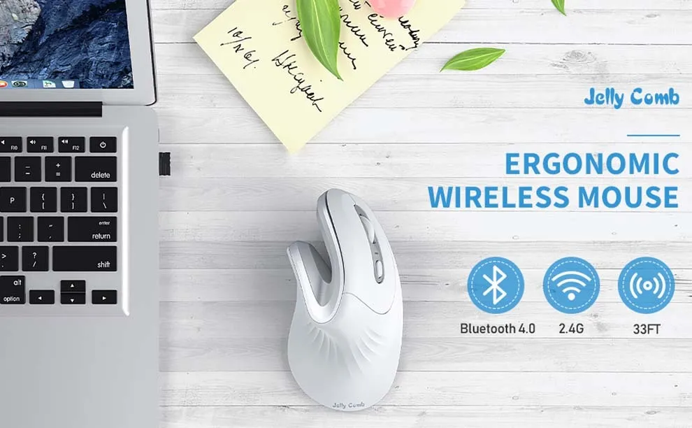 white wireless mouse Jelly Comb Vertical Mouse Wireless Bluetooth-compati Mouse for iPad Tablet Computer Right Hand 6 Buttons 2400DPI Gaming Mause white mouse pc