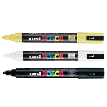 

2pcs/Lot Posca PC-5M Paint Marker Black White Yellow Markers Pen 2.0mm Posca Markers Writing Drawing Pens