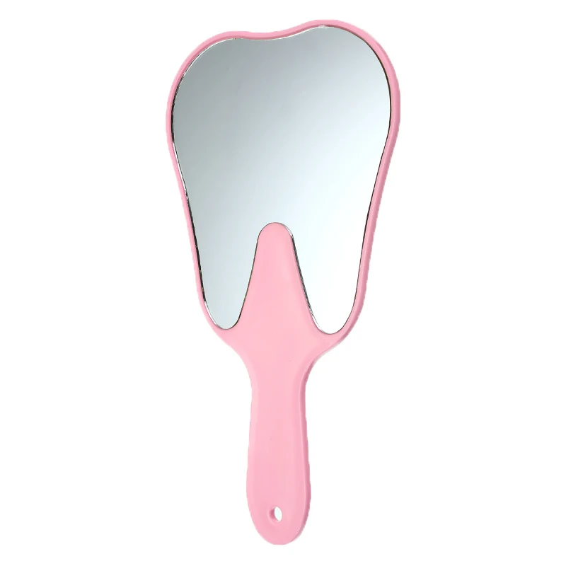 Teeth pink Дамское зеркальце пластиковое Дерево Круглый/зубы/прямоугольная форма макияж зеркала Карманное зеркальце Косметика держится для дам красота комод - Цвет: Teeth pink