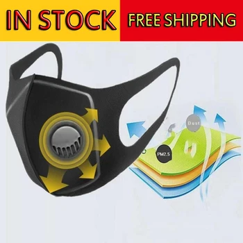 

Anti Dust Mask with valve PM2.5 Breathing Filters Cycling Face Mouth Cotton Masks Respirator Washable Reusable Anti Fog Haze