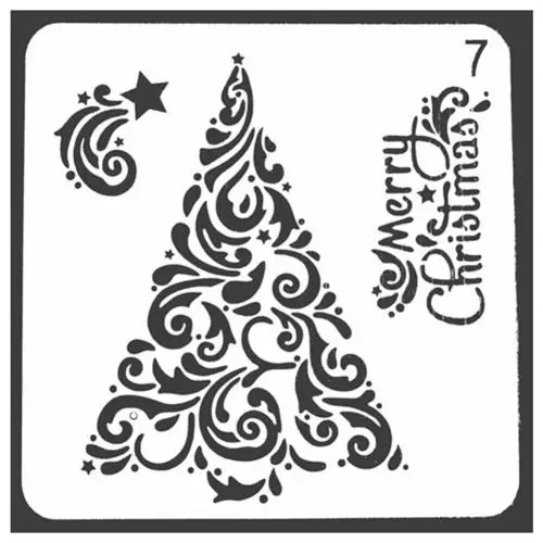White 7 Рождественская елка снежинка Scarpbooking шаблон для рисования измерительная линейка трафарет декоративный шаблон для тиснения принадлежности - Color: White 7