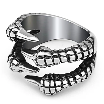 

Retro Stainless Steel Rings For Men Fashion Dragon Claw Men's Titanium Steel Ring Personality Male Finger Party Ring Jewelry