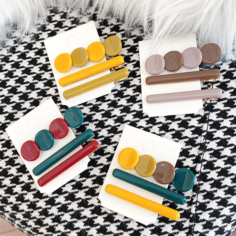 

3 Pcs/Set Women Girls Elegant Retro Glossy Smooth Ornament Hair Clips Lady Lovely Barrettes Hairpins Female Hair Accessories