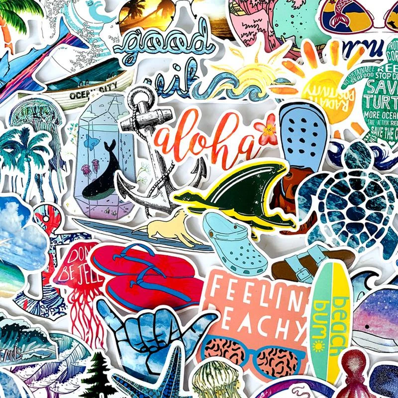 hydro flask stickers beach