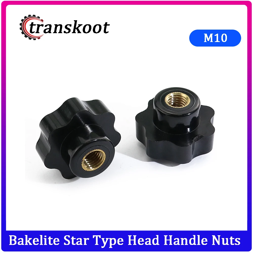 5pcs M10 hand adjusting nut /Bakelite Star Type Plastic Head Handle nuts Wood Plum Bolt (40mm
