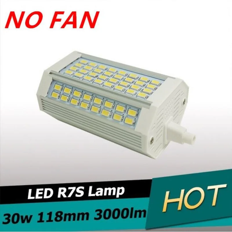 Новый дизайн 30 Вт led R7S светильник 118 мм без вентилятора с регулируемой яркостью