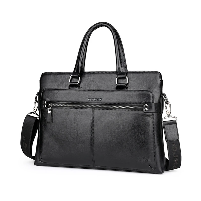 Модный кожаный портфель, мужская сумка, водонепроницаемая сумка для ноутбука, деловая офисная сумка, сумка через плечо, мужская сумка для компьютера
