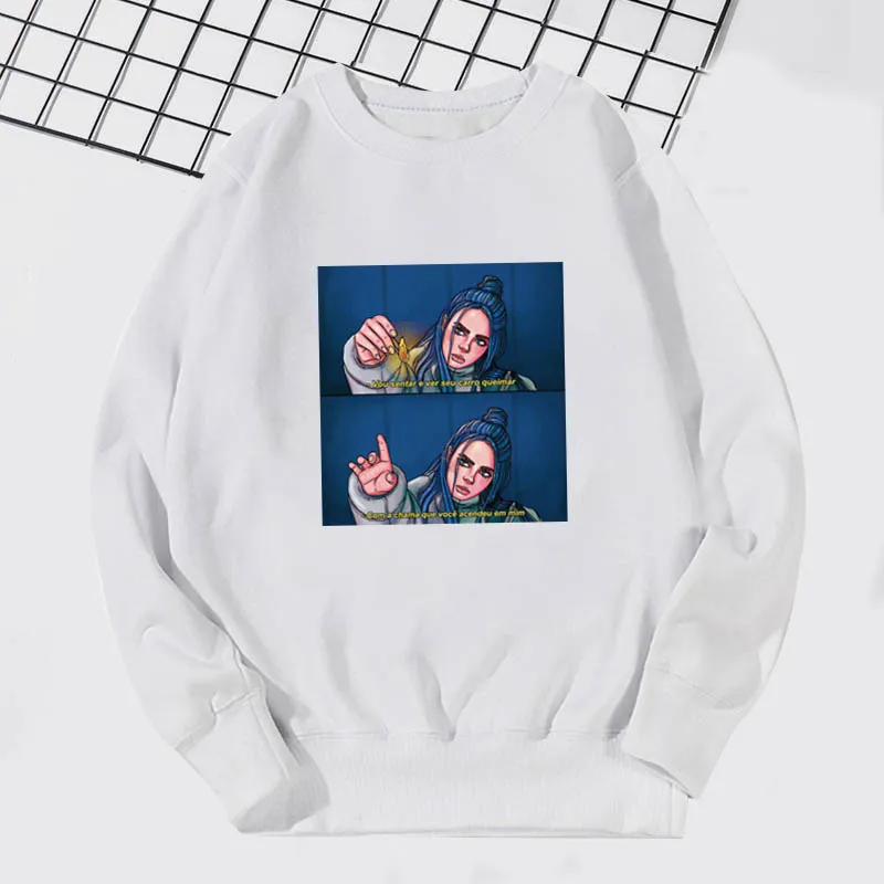 Billie Eilish/свитер для мальчиков; зимняя одежда для маленьких девочек; модная толстовка с капюшоном для маленьких девочек с принтом «Kpop Billie»; детские толстовки с капюшоном; повседневные рубашки