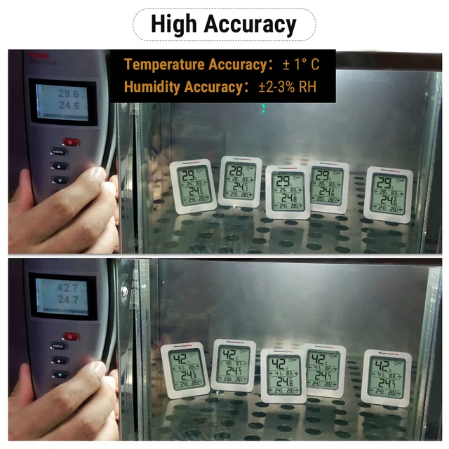 Thermopro Tp50 Digitális Hőmérőhigóméter Beltéri Elektronikus Környezeti Szoba Hőmérő Időjárási Állomás - Image 5