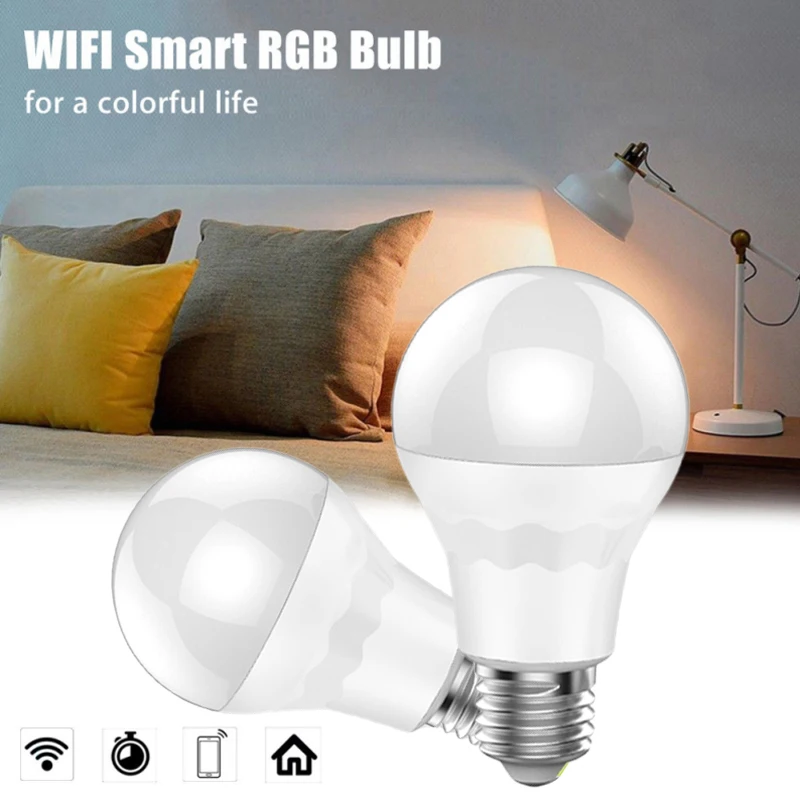 

7.5W LED Smart Bulb White Smart Light Wifi Bulb Work With Alexa & Google Assistant Intelligent Voice Control Smart Lamp