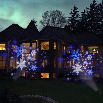 

Christmas Snowflake Laser Light Snowfall Projector Moving Snow Outdoor Garden Laser Projector Lamp For New Year Party Decor