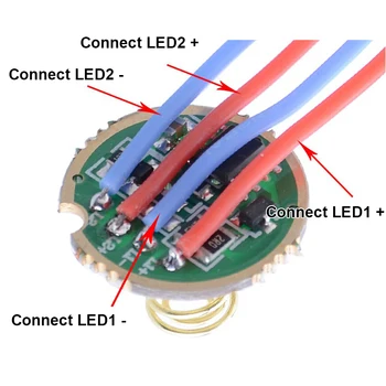 

20mm 2 x LED Output 1A 2.7-4.5V 4 modes Driver circuit Board Drive PCB diy part for Q5 T6 U2 L2 XPL 18650 LED Flashlight lantern