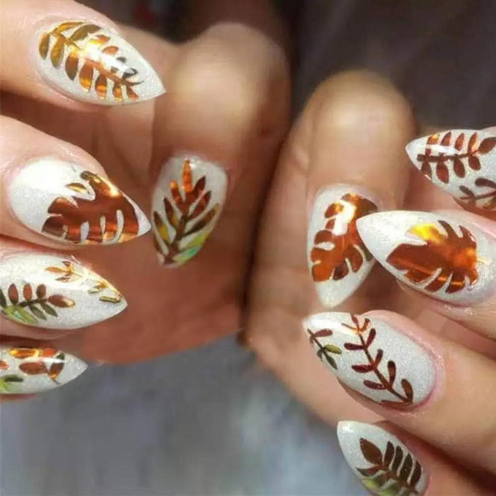6pcs/set Holographic Strip Tape Nail Art Sticker Colorful Flame Fashionable DIY Nail Art Decoration Sticker