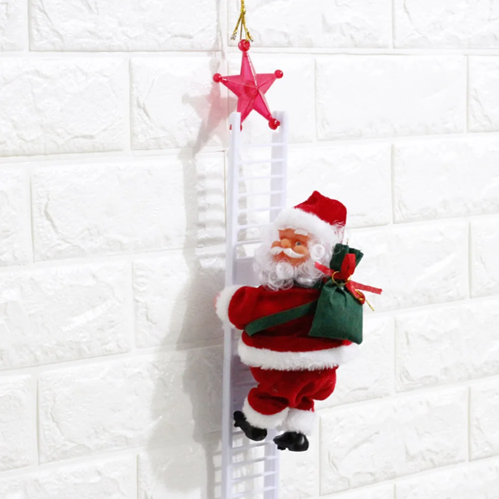 Электрические игрушки Санта Клаус поднимается по ступенькам игрушки альпинистская лестница Санта Клаус дизайн Рождественская фигурка украшение подарки