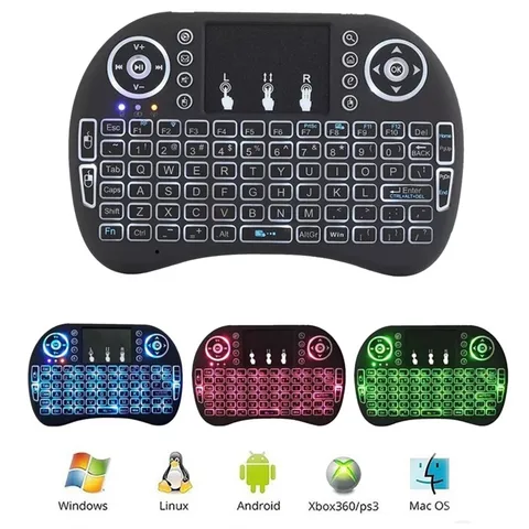 Wireless Mini Flying Squirrel Keyboard I8 Mini Touch Charging Keyboard Three-Color Backlight Horse Running Light