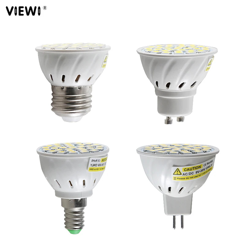 4 шт. ампульная Светодиодная лампа e27 E14 GU10 MR16 супер 5050 3W Ac Dc 12 24 V вольт лампа 12v 24 V точечная свеча потолочный светильник