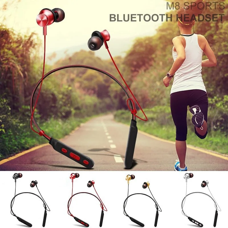 VTIN M8 Спортивная Bluetooth гарнитура Висячие шеи беспроводные наушники стерео с