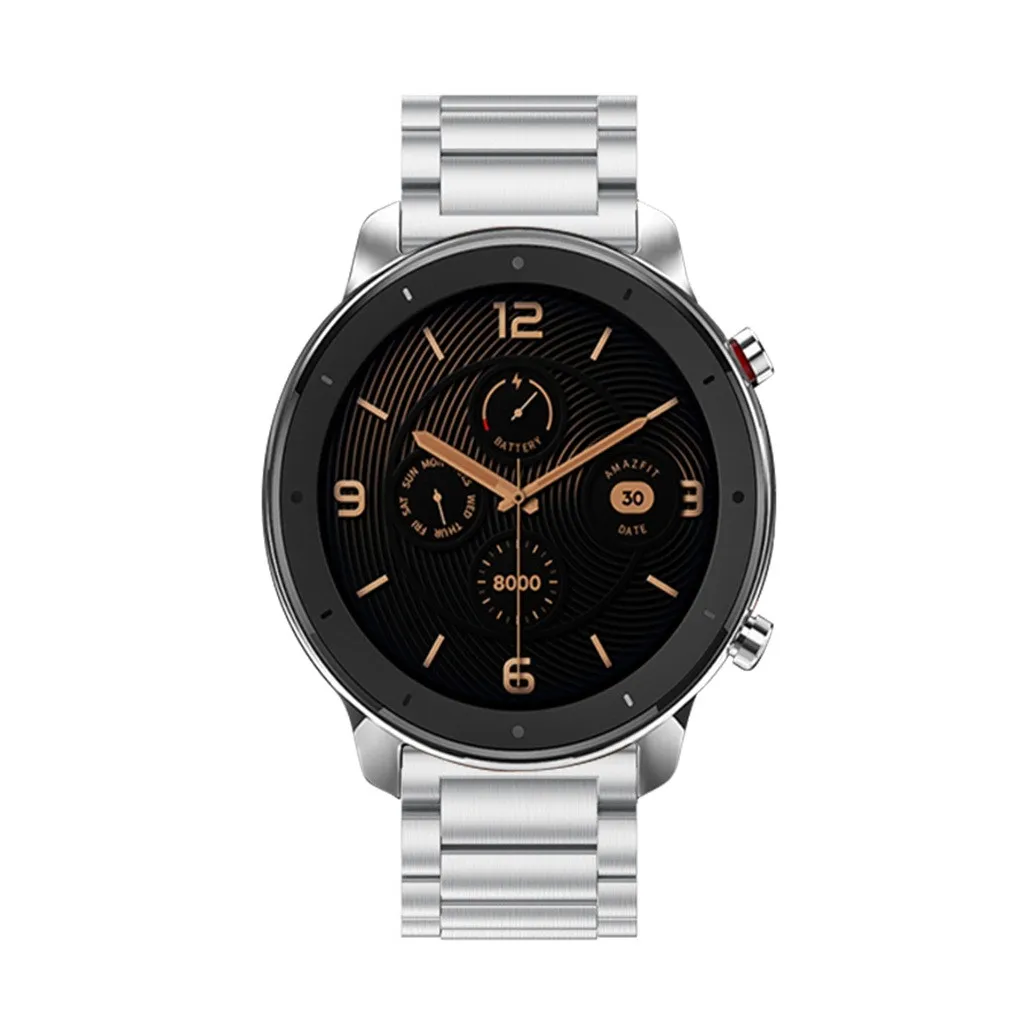 Металлический ремешок для часов из нержавеющей стали, ремешок на запястье, браслет для замены Huami Amazfit GTR 47 мм/Pace/Stratos/Ticwatch Pro/E2/S2/Sams
