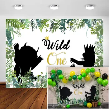 

Wild One Backdrop for 1st Birthday Party Decoration Photography Wild Beast Animal Jungle Safari First Birthday Background