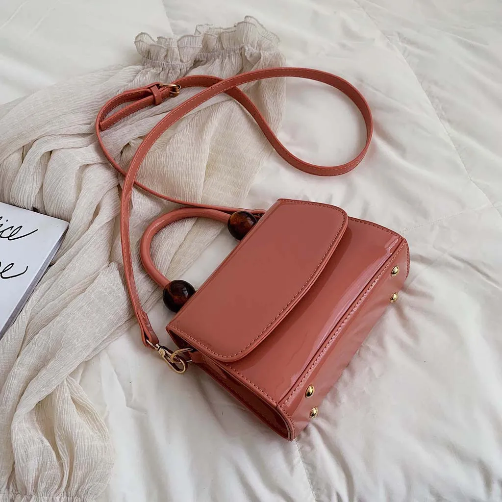 Women Solid Color Simple Mini Handbag Fashion Small Square Bag Shoulder Bag Lady Crossbody Mini Bag Female Crown Bag#R20