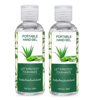 

90Ml Aloe Sanitizing Hand Disinfection Alcohol Free Gel Disposable Travel Hand Disinfection Quick Dry Moisturizing 2 Bottles