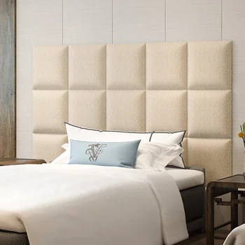 

2pcs Thickened Anti-collision Fabric Soft Bag Self-adhesive Bedroom Headboard Backrest