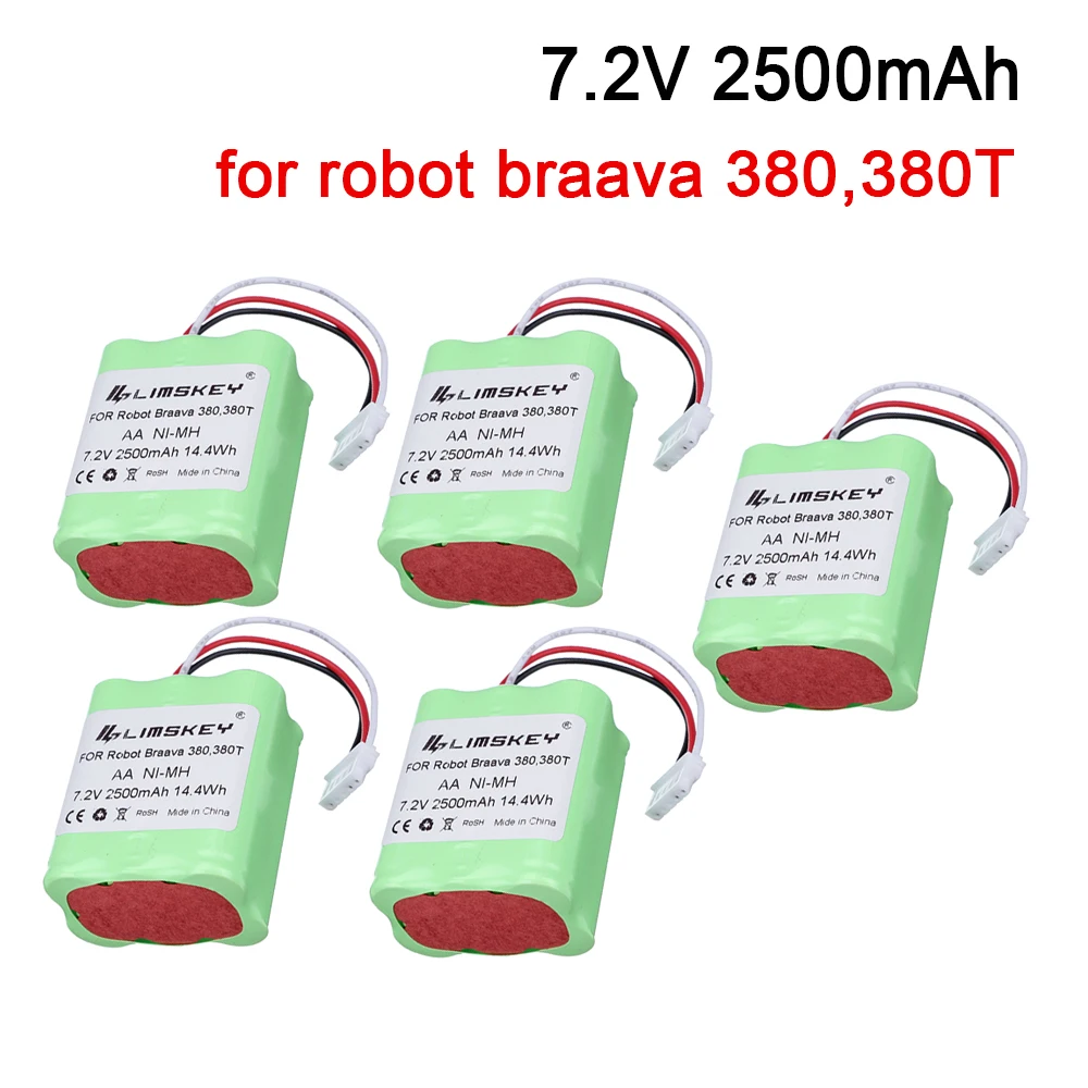 Перезаряжаемый аккумулятор для iRobot Roomba Braava 7 2 2500 T Mint 5200C 3 шт. 380 В мАч 5200 в|Детали и