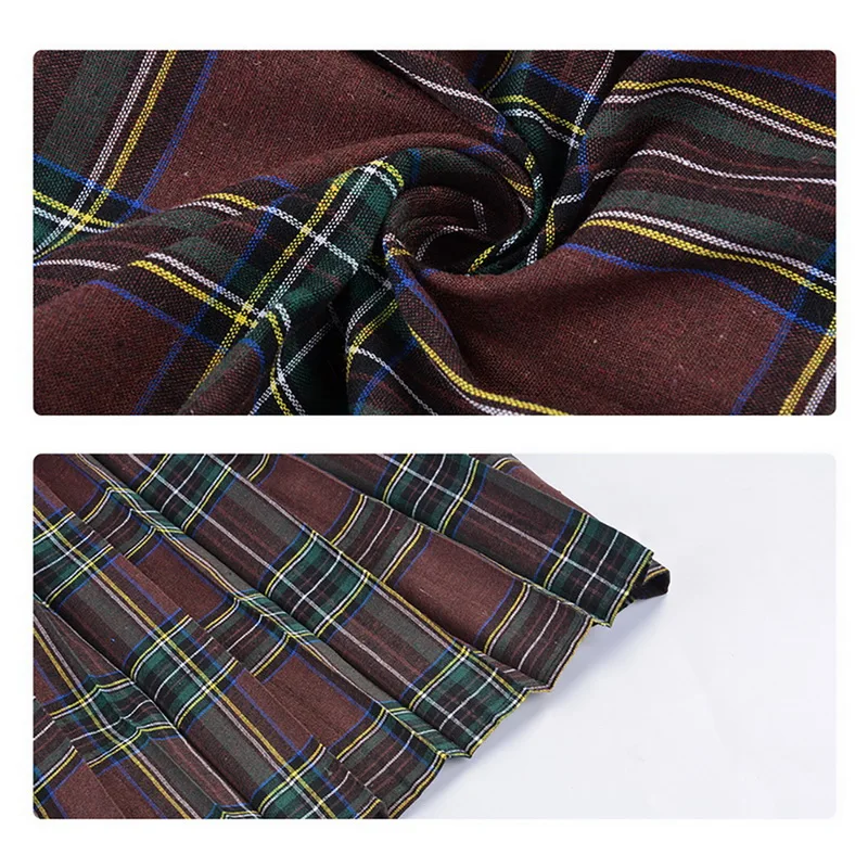 Aisputent шотландский мужской килт традиционный Клетчатый Ремень Плиссированные цепи двусторонние коричневые готические панк шотландские клетчатые брюки юбки