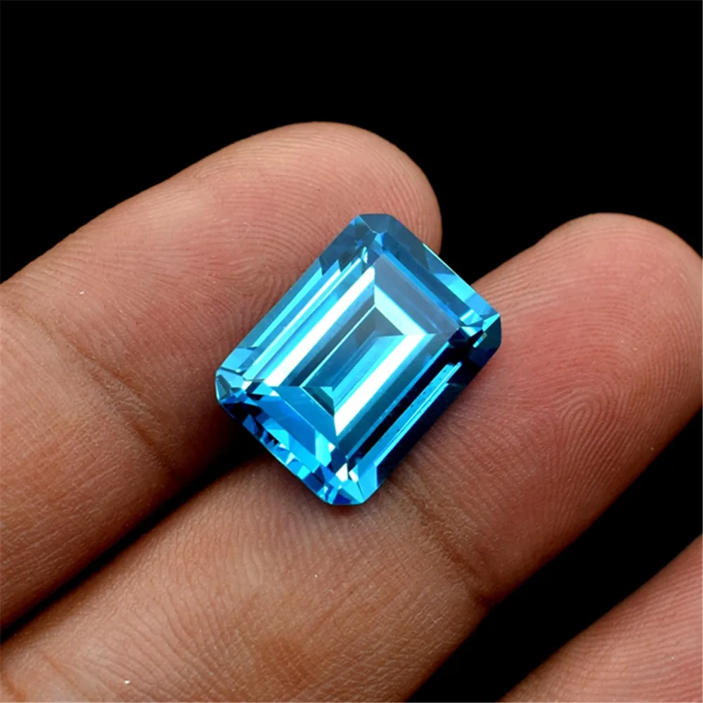 Aquamarine Rectangle Faceted Gemstone Emerald Cut Aquamarine Gem Multiple Sizes to Choose C43A