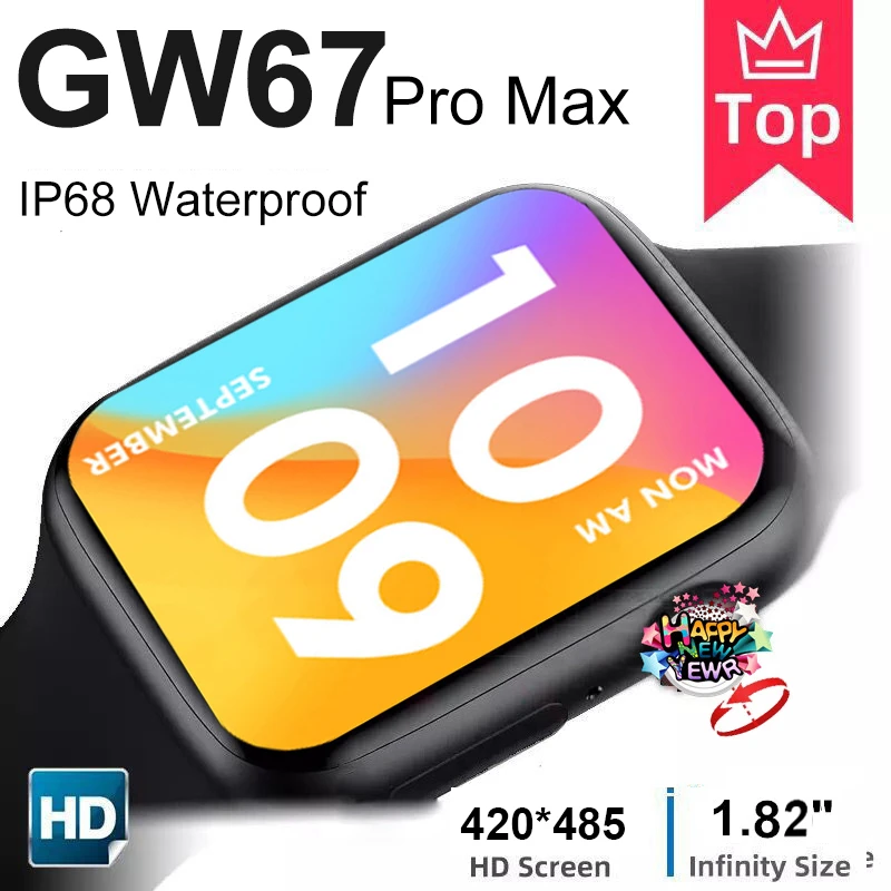 NEW GW67 Pro Max Smart Watch Series 7 Waterproof Bluetooth Call Custom Dial Payment NFC Smartwatch pk W27 W37 Pro W17 X8 Max