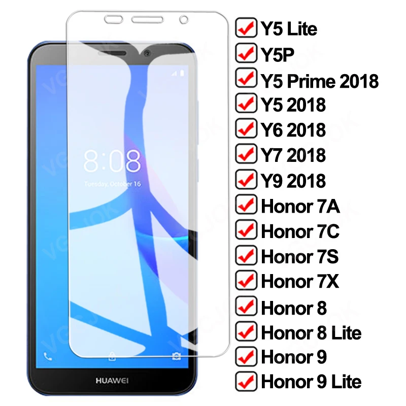 9D Защитное стекло для Huawei Y5 Lite Y5P Y9 Y7 Y6 Prime 2018 закаленное защитное Honor 8 9 7A 7C 7S 7X |