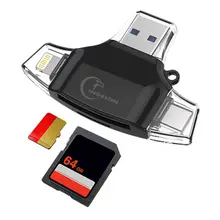 4 в 1 OTG TF смарт-кард-ридер с микро USB зарядным портом портативный многофункциональный высокоскоростной кард-ридер