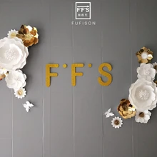 FFS Белое золото бумага 3D искусственный цветок трехмерное украшение вечерние свадебные витрины настенные украшения 190820001