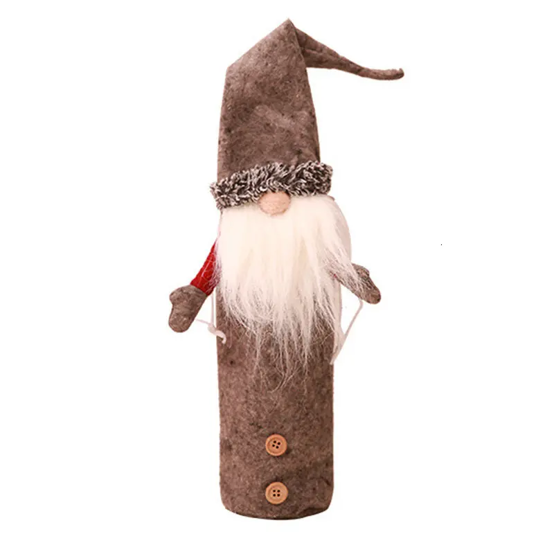 Wine Bottle Covers Xmas Christmas Decorations Embroidery Wine Bottle Set With Hands No Face Doll Festival Decor