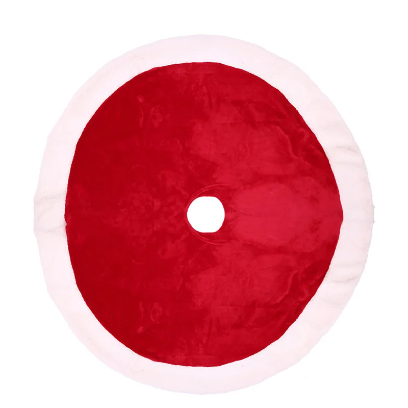 

48inch Classic Red White Cashmere Christmas Tree Skirt Christmas Decorations For Home New Year Supermarket Decorative Supplies