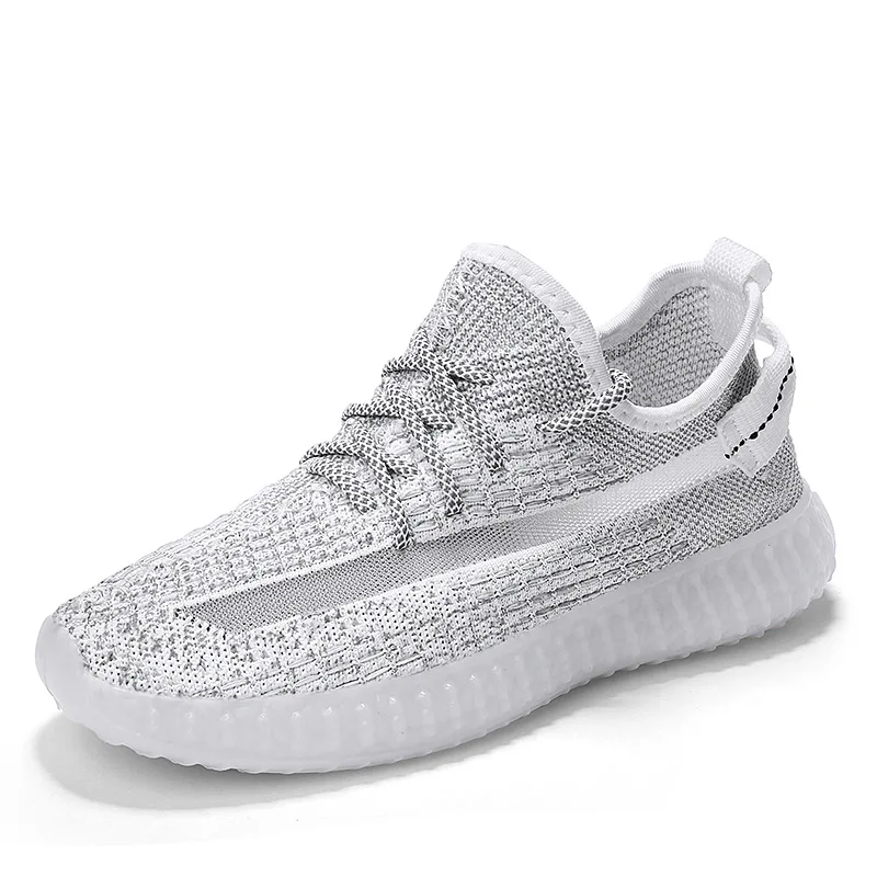 

2019 Summer New Style Black And White with Pattern Fashion Versatile Casual Sports Shoes Women's Korean-style Breathable Fly-kit