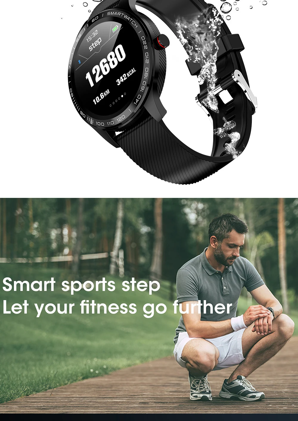Smartband ECG smartwatch 1,3 дюймов Большой экран IP68 браслет для измерения артериального давления для мужчин фитнес-трекер Водонепроницаемый для ios android телефонов