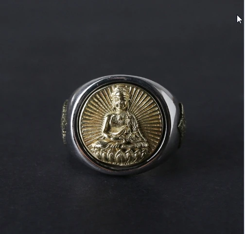 C - Tathagata 925 пробы серебро Буддизм Будда кольцо Vajra Регулируемый для мужчин женщин A3328 - Цвет основного камня: C - Tathagata