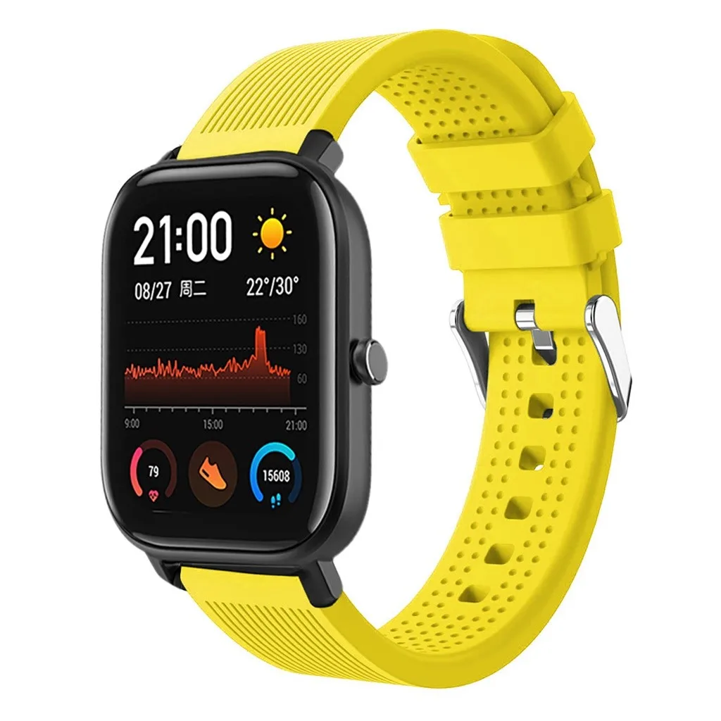 Новинка для Huami Amazfit GTS ремешок часы стальной пряжкой силиконовый ремешок 22 мм ширина браслет для смарт-часов Аксессуары для samsung FW3