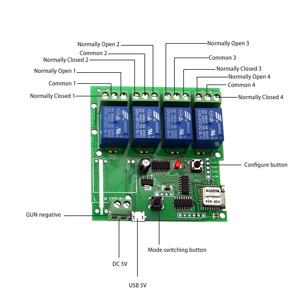 Sonoff 4CH DC5V умный пульт дистанционного управления беспроводной Wifi переключатель универсальный модуль