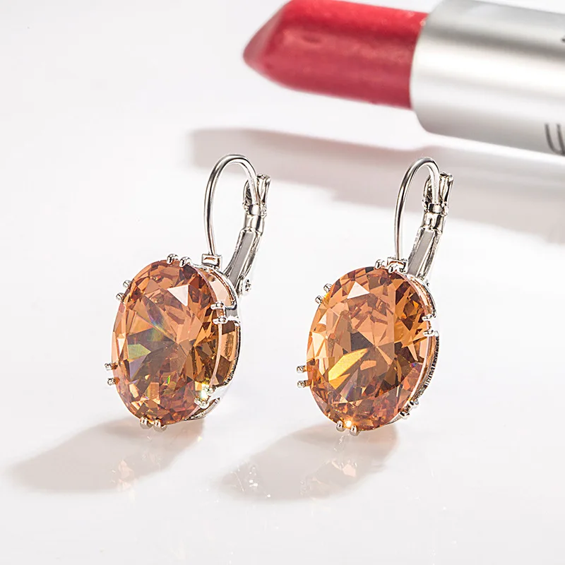 

DIWENFU Solid 925 Silver Topaz Drop Earring for Women Aros Mujer Oreja Silver 925 Jewelry Orecchini Vintage Geometric Topaz Girl
