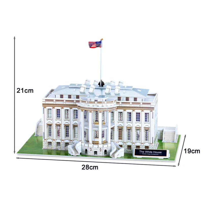 3D головоломка для детей, всемирно известные современные архитектурные системы, Королевский дворец США, Белый дом, модель, обучающие игрушки