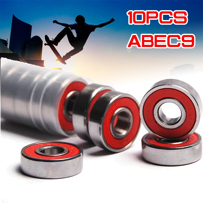 10x ABEC-9 608 2RS Anti-rust Skateboard Wheel Bearing Inline Roller Skate Wheel Bearing Red Sealed 8x22x7mm Shaft 10x ABEC-9 608 2RS Anti-rust Skateboard Wheel Bearing Inline Roller Skate Wheel Bearing Red Sealed 8x22x7mm Shaft